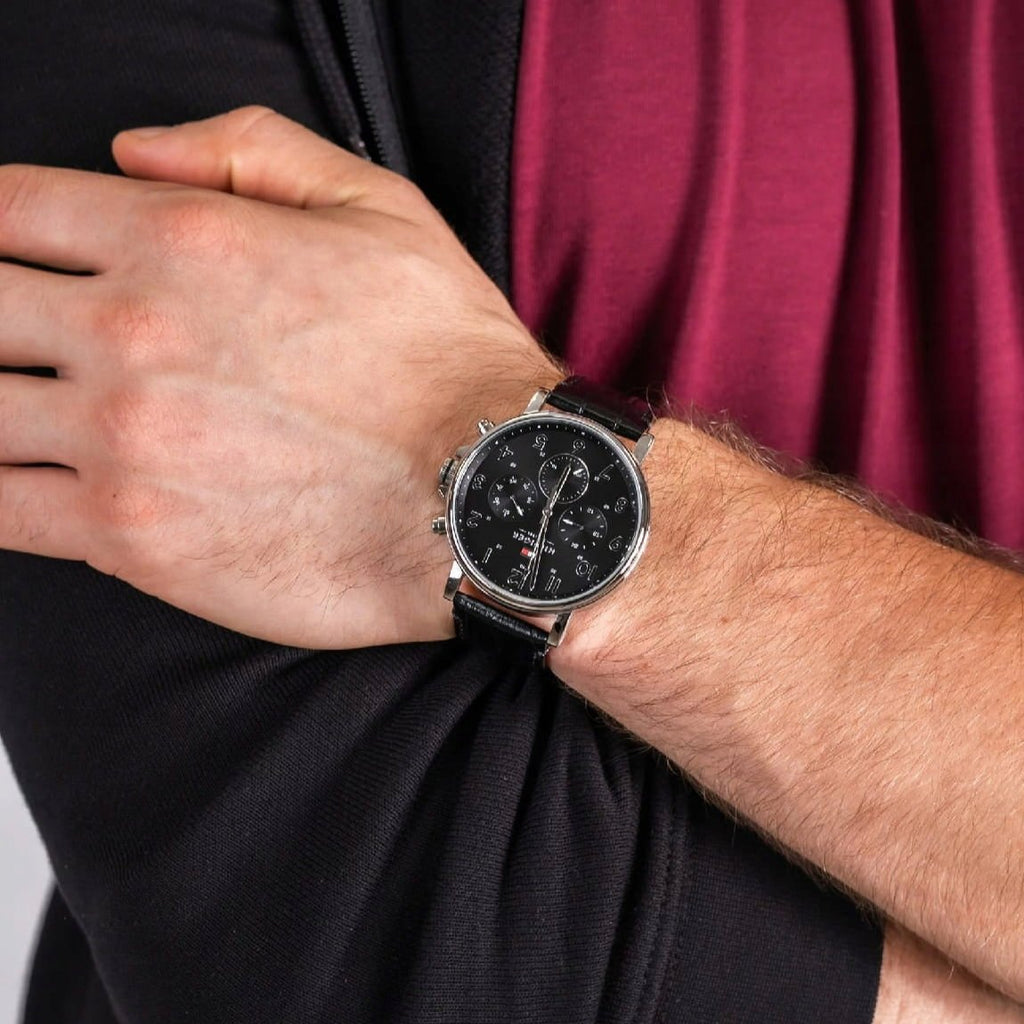 Tommy Hilfiger Daniel Black Dial Black Leather Strap Watch for Men - 1710381 Buy Now By Tommy Hilfiger