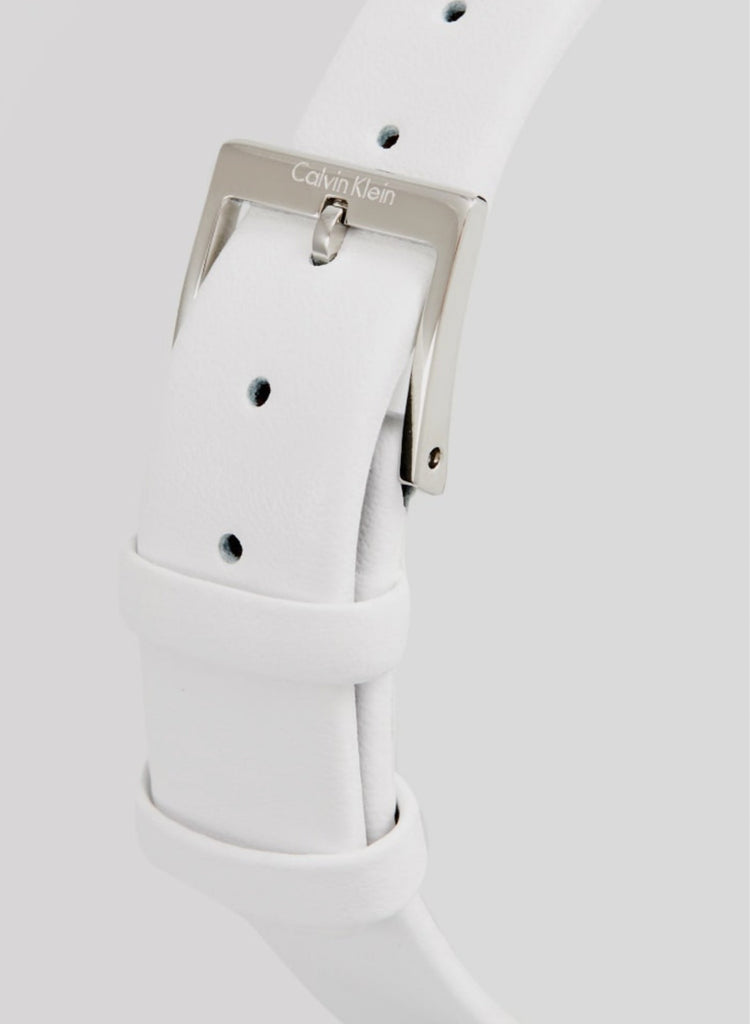 Calvin Klein Rise White Grey Dial White Leather Strap Watch for Women - K7A231L6 Buy Now By Calvin Klein