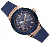 Guess Jet Setter Analog Quartz Blue Dial Blue Rubber Strap Watch For Women - W0571L1 Buy Now By Guess