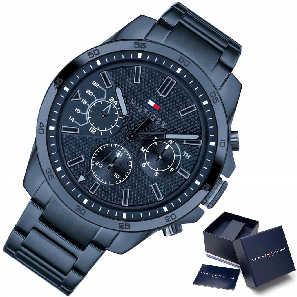 Tommy Hilfiger Decker Chronograph Blue Dial Blue Steel Strap Watch for Men - 1791560 Buy Now By Tommy Hilfiger