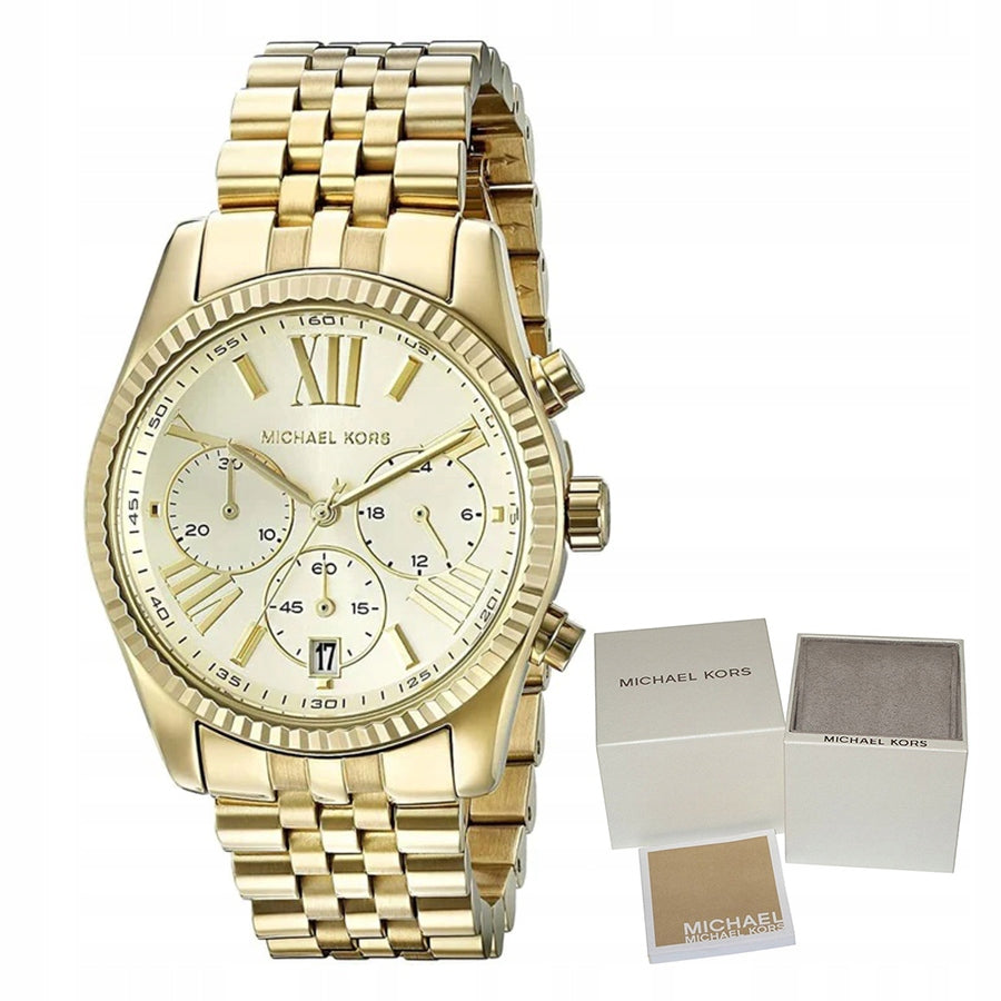 Michael Kors Lexington Chronograph Gold Dial Gold Steel Strap Watch for Women - MK5556 Buy Now By Michael Kors