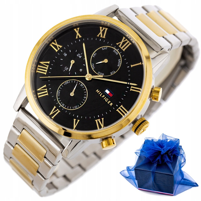 Tommy Hilfiger Analog Black Dial Two Tone Steel Strap Watch for Men - 1791539 Buy Now By Tommy Hilfiger