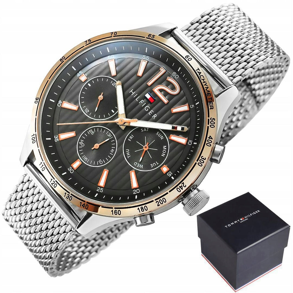 Tommy Hilfiger Gavin Chronograph Quartz Grey Dial Silver Mesh Bracelet Watch for Men - 1791466 Buy Now By Tommy Hilfiger