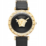 Versace Palazzo Empire Greca Black Dial Black Leather Strap Watch for Women - VEDV00119 Buy Now By Versace