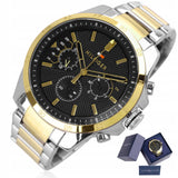 Tommy Hilfiger Decker Chronograph Black Dial Two Tone Steel Strap Watch for Men - 1791559 Buy Now By Tommy Hilfiger