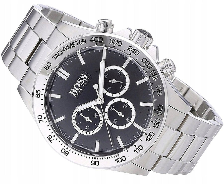 Hugo Boss Ikon Black Dial Silver Steel Strap Watch for Men - 1512965 Buy Now By Hugo Boss