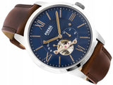 Fossil Townsman Automatic Blue Dial Brown Leather Strap Watch for Men - ME3110 Buy Now By Fossil