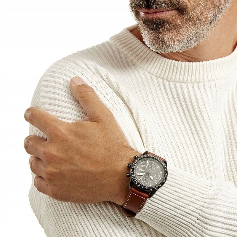 Hugo Boss Pilot Black Dial Brown Leather Strap Watch for Men - 1513851 Buy Now By Hugo Boss