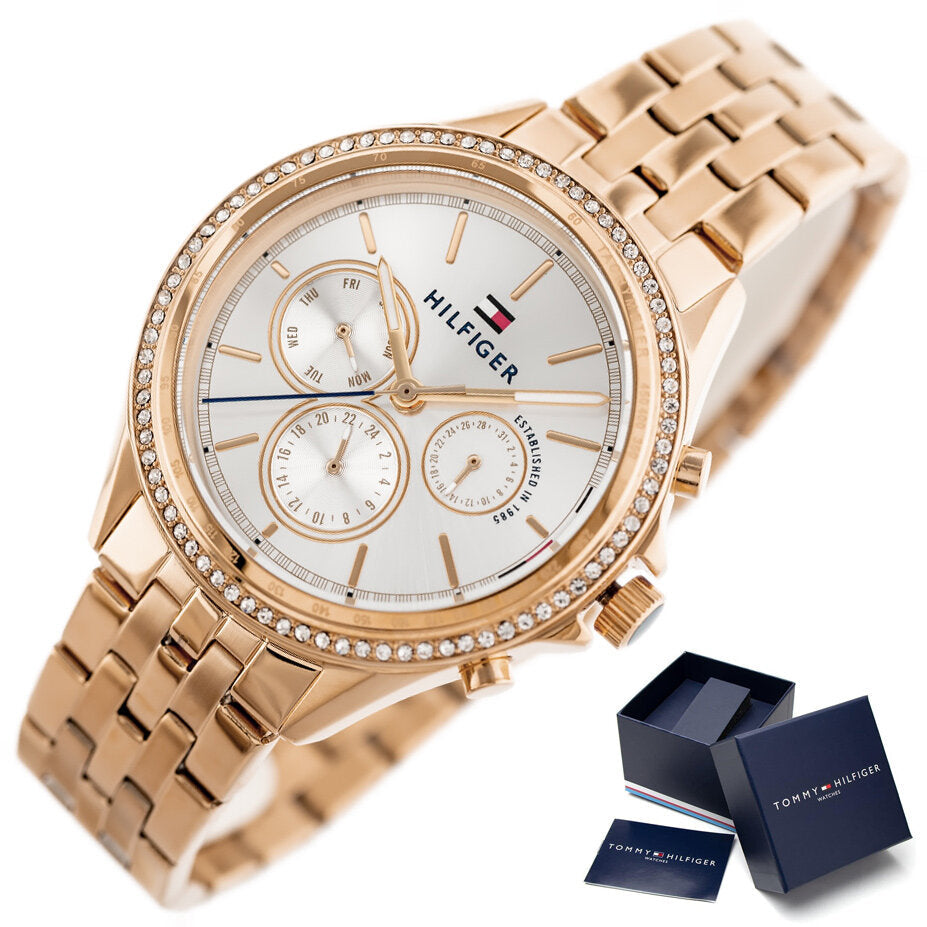 Tommy Hilfiger Ari Diamonds Silver Dial Rose Gold Steel Strap Watch for Women - 1781978 Buy Now By Tommy Hilfiger