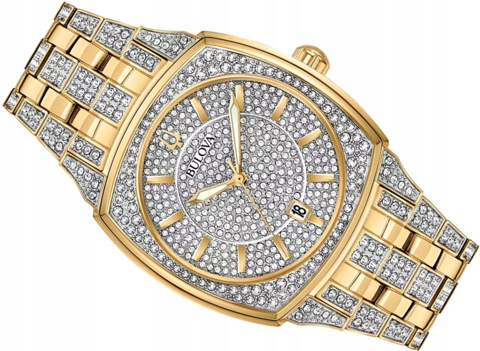 Bulova Phantom Crystal Silver Dial Two Tone Steel Strap Watch for Men - 98B323 Buy Now By Bulova