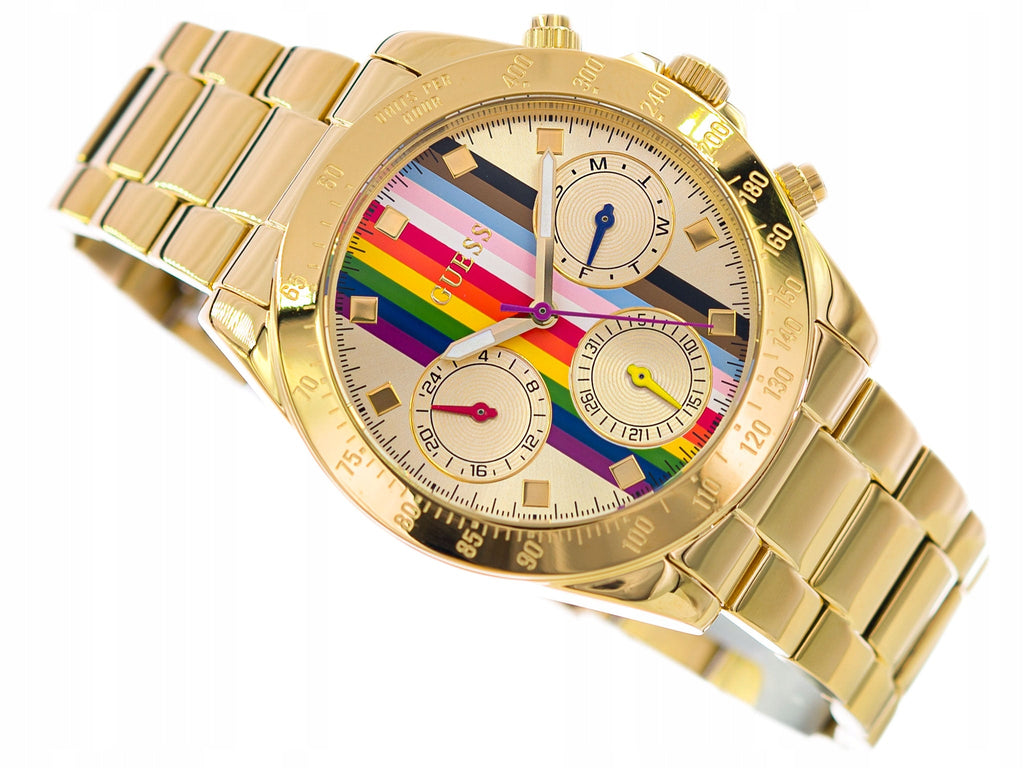 Guess Eclipse Multifunction Gold Dial Gold Steel Strap Watch for Women - GW0433L1 Buy Now By Guess