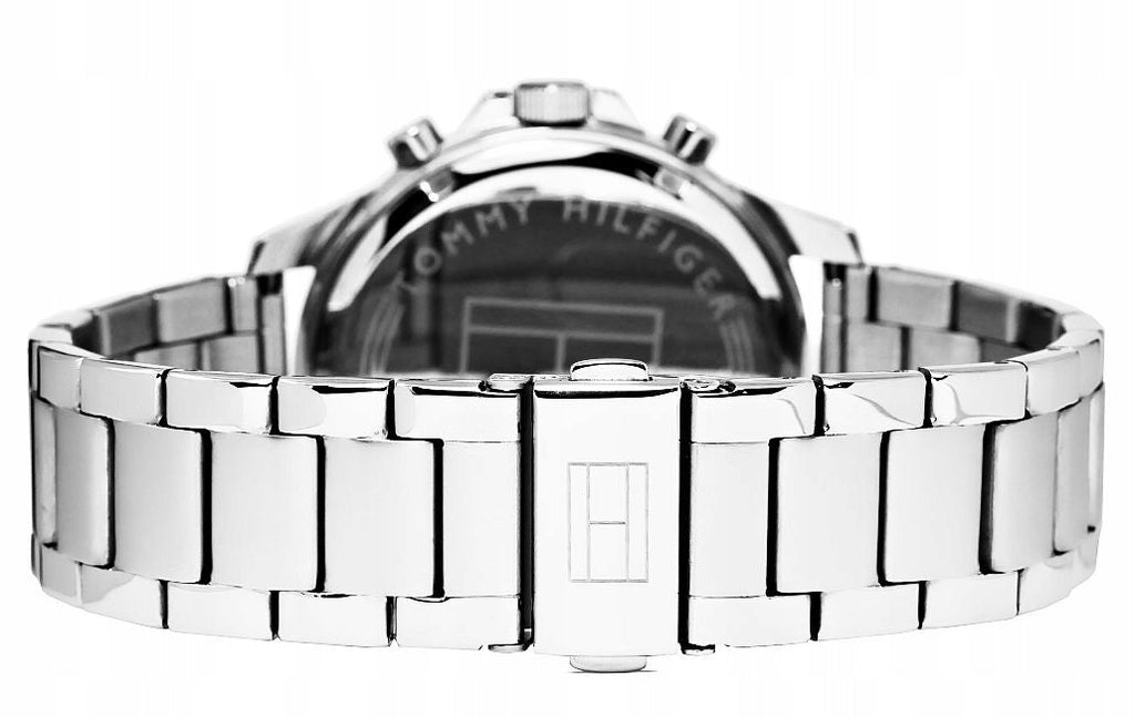 Tommy Hilfiger Bank Chronograph Blue Dial Silver Steel Strap Watch for Men - 1791718 Buy Now By Tommy Hilfiger
