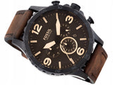 Fossil Nate Chronograph Brown Dial Brown Leather Strap Watch for Men - JR1487 Buy Now By Fossil