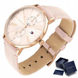 Tommy Hilfiger Jenna Analog Pink Dial Pink Leather Strap Watch for Women - 1782071 Buy Now By Tommy Hilfiger