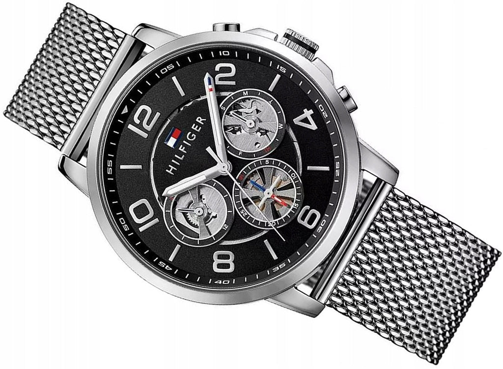 Tommy Hilfiger Chronograph Black Dial Silver Mesh Bracelet Watch for Men - 1791292 Buy Now By Tommy Hilfiger