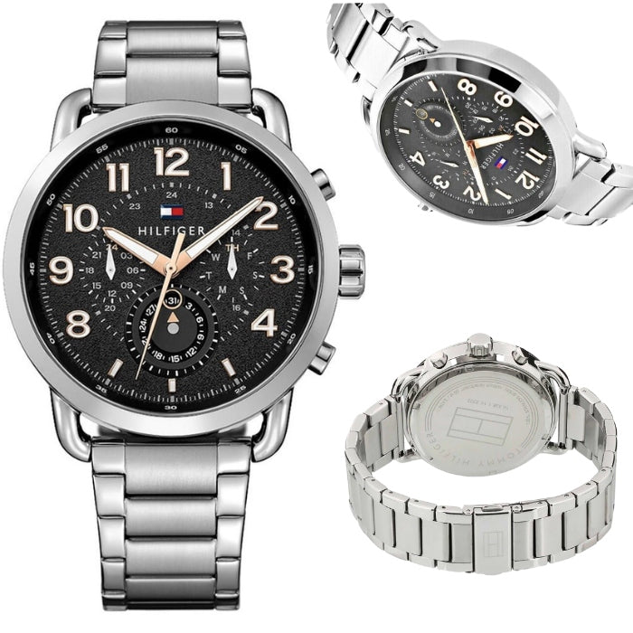 Tommy Hilfiger Briggs Chronograph Black Dial Silver Steel Strap Watch for Men - 1791422 Buy Now By Tommy Hilfiger