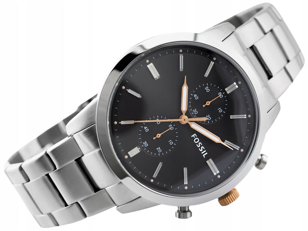 Fossil Townsman Chronograph Grey Dial Silver Steel Strap Watch for Men - FS5407 Buy Now By Fossil