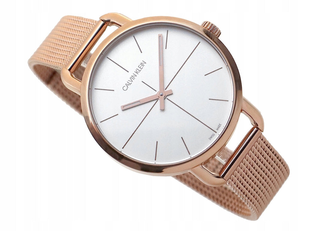 Calvin Klein Even White Dial Rose Gold Mesh Bracelet Watch for Women - K7B23626 Buy Now By Calvin Klein