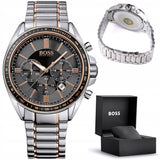 Hugo Boss Driver Sport Grey Dial Grey Steel Strap Watch for Men - 1513094 Buy Now By Hugo Boss