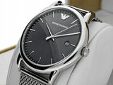 Emporio Armani Luigi Quartz Grey Dial Silver Mesh Bracelet Watch For Men - AR11069 Buy Now By Emporio Armani