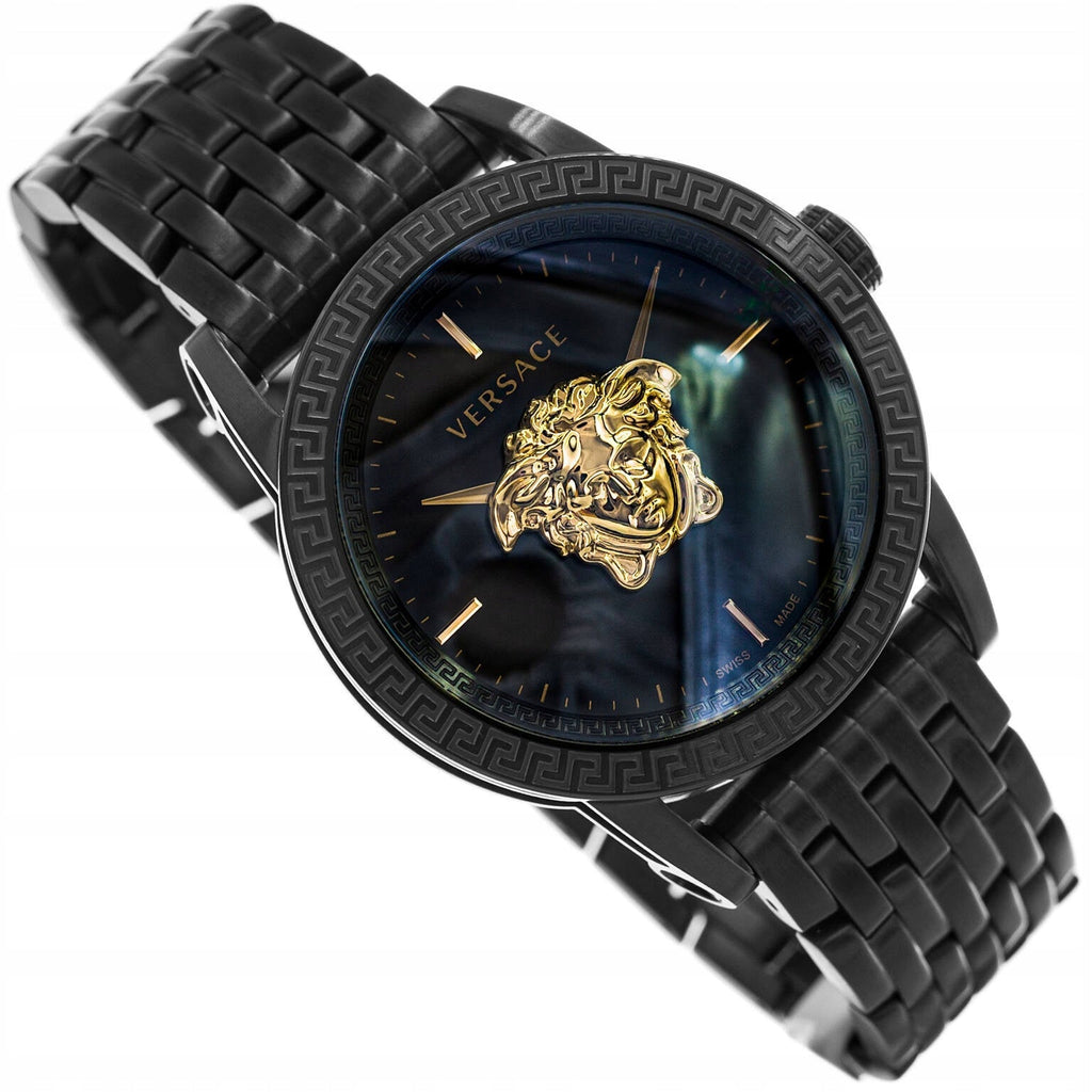 Versace Palazzo Empire Black Dial Black Steel Strap Watch for Men - VERD00518 Buy Now By Versace
