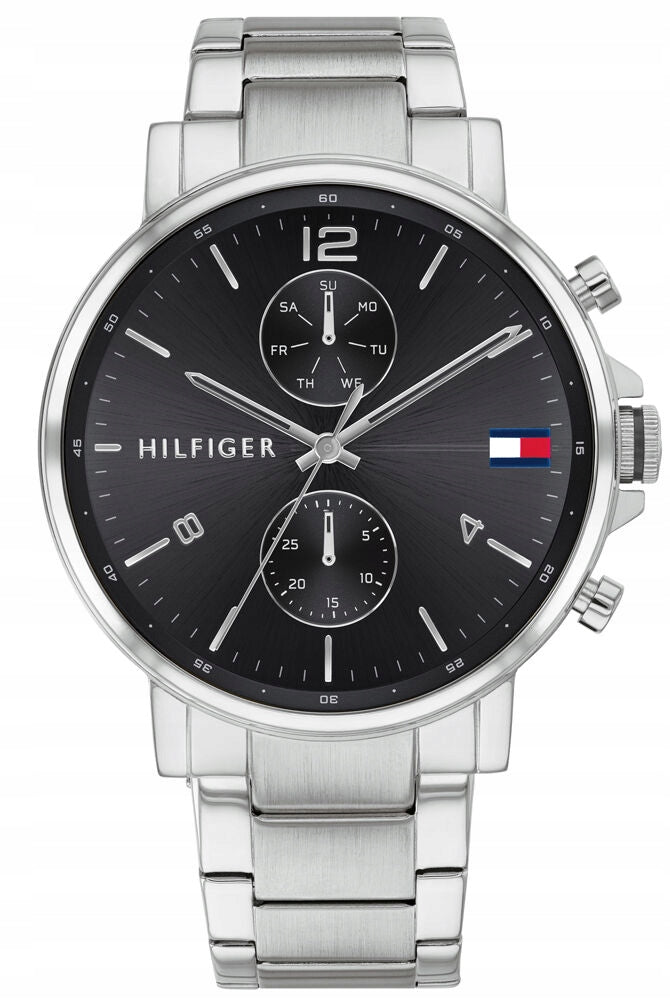 Tommy Hilfiger Daniel Black Dial Silver Steel Strap Watch for Men - 1710413 Buy Now By Tommy Hilfiger