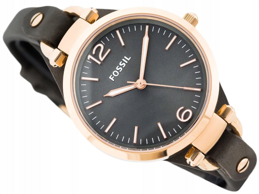Fossil Georgia Smoke Grey Dial Grey Leather Strap Watch for Women - ES3077 Buy Now By Fossil