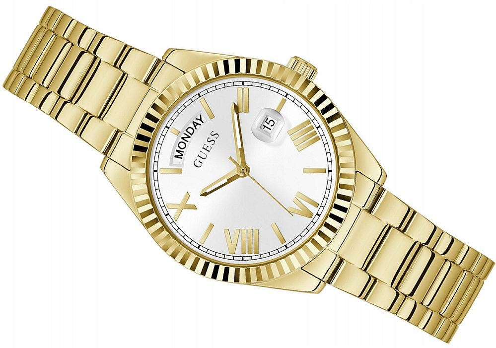 Guess Luna White Dial Gold Steel Strap Watch for Women - GW0308L2 Buy Now By Guess