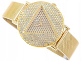 Guess Iconic Diamonds Gold Dial Gold Mesh Bracelet Watch For Women - GW0477L2 Buy Now By Guess