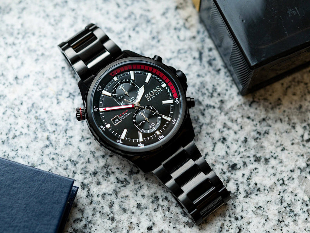 Hugo Boss Globetrotter Black Dial Black Steel Strap Watch for Men - 1513825 Buy Now By Hugo Boss