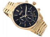 Hugo Boss Champion Black Dial Gold Steel Strap Watch for Men - 1513848 Buy Now By Hugo Boss