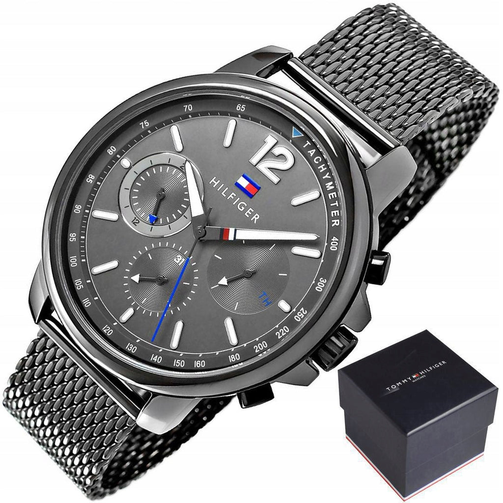 Tommy Hilfiger London Chronograph Grey Dial Grey Mesh Bracelet Watch for Men - 1791530 Buy Now By Tommy Hilfiger
