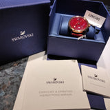 Swarovski Crystalline Hours Red Crystal Dial Red Leather Strap Watch for Women - 5295380 Buy Now By Swarovski
