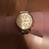 Fossil Boyfriend Chronograph Gold Dial Gold Steel Strap Watch for Women - ES2197 Buy Now By Fossil