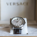 Versace Univers White Dial Brown Leather Strap Watch for Men - VEBK00118 Buy Now By Versace