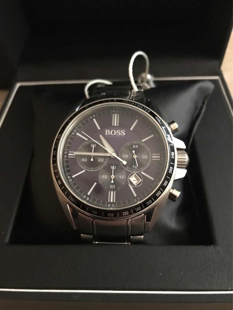 Hugo Boss Chronograph Driver Blue Dial Silver Steel Strap Watch for Men - 1513081 Buy Now By Hugo Boss