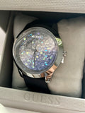Guess Crush Crystals Silver Dial Black Rubber Strap Watch for Women - W1223L4 Buy Now By Guess