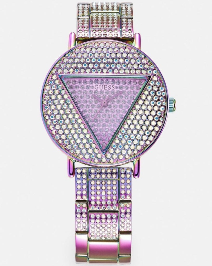 Guess Trend Diamonds Purple Dial Purple Steel Strap Watch for Women - GW0512L4 Buy Now By Guess