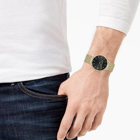 Coach Charles Black Dial Gold Mesh Bracelet Watch for Men - 14602440 Buy Now By Coach