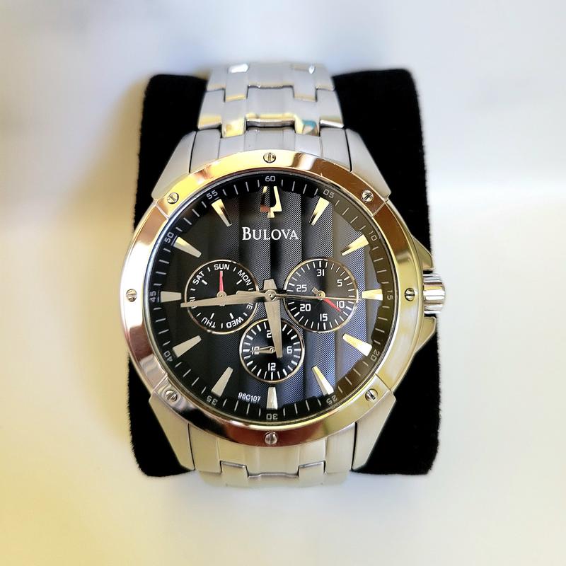 Bulova Classic Collection Black Dial Silver Steel Strap Watch for Men - 96K107 Buy Now By Bulova