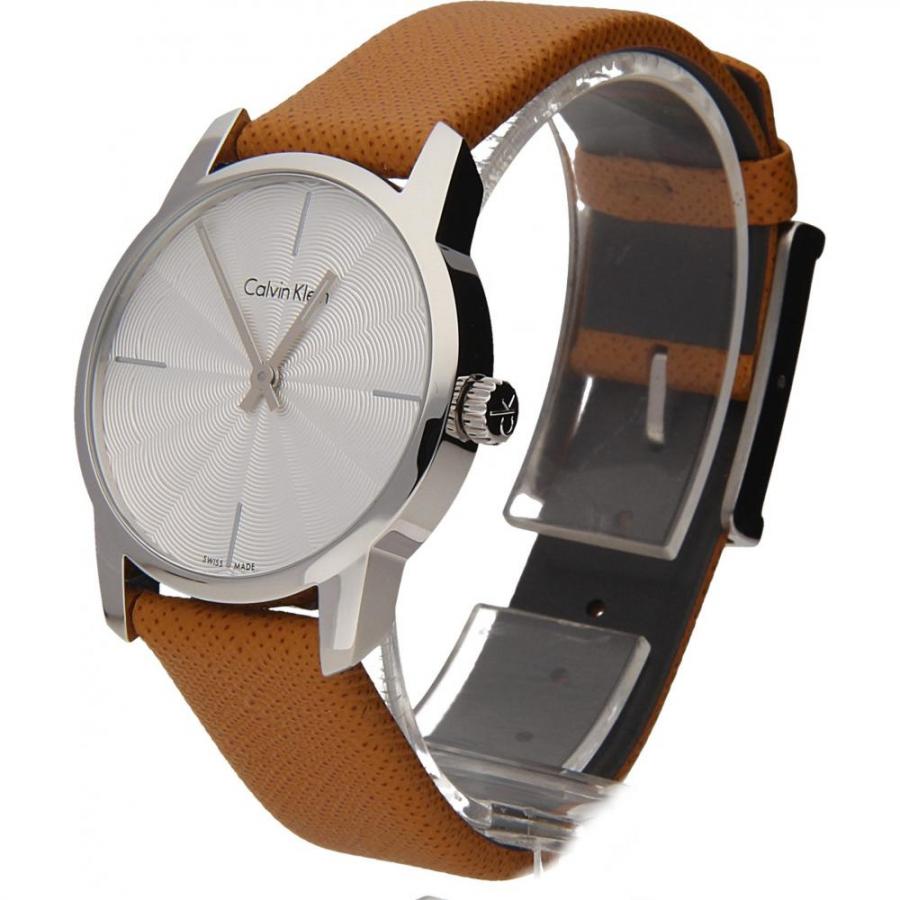Calvin Klein City Silver Dial Orange Leather Strap Watch for Women - K2G231G6 Buy Now By Calvin Klein