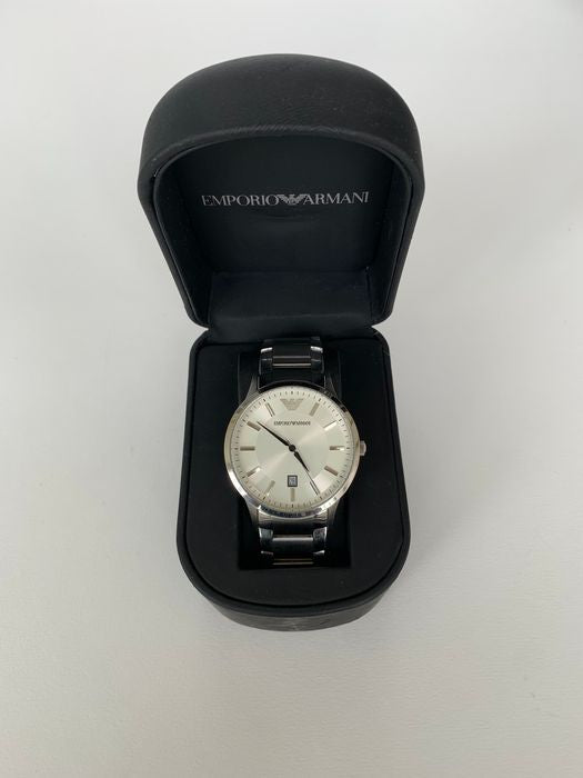 Emporio Armani Classic Quartz White Dial Silver Steel Strap Watch For Men - AR2430 Buy Now By Emporio Armani