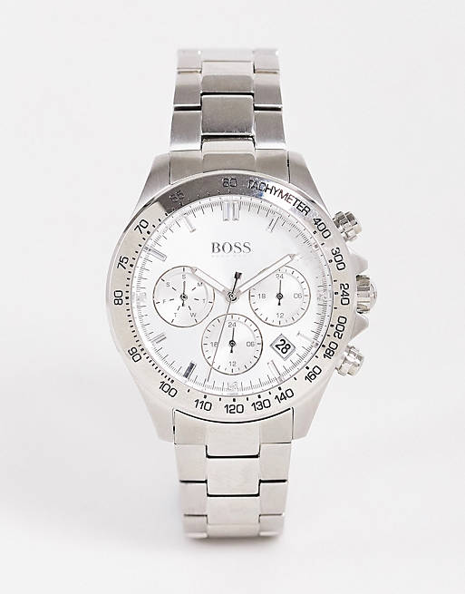 Hugo Boss Novia Chronograph Silver Dial Silver Steel Strap Watch for Women - 1502616 Buy Now By Hugo Boss