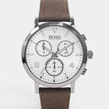 Hugo Boss Spirit White Dial Brown Nylon Strap Watch for Men - 1513690 Buy Now By Hugo Boss