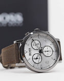 Hugo Boss Spirit White Dial Brown Nylon Strap Watch for Men - 1513690 Buy Now By Hugo Boss