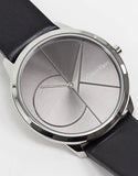 Calvin Klein Minimal Black Dial Black Leather Strap Watch for Men - K3M211C3 Buy Now By Calvin Klein