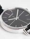 Calvin Klein Even Black Dial Black Leather Strap Watch for Women - K7B231CZ Buy Now By Calvin Klein