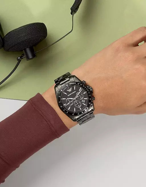 Emporio Armani Sportivo Quartz Black Dial Black Steel Strap Watch For Men - AR11027 Buy Now By Emporio Armani