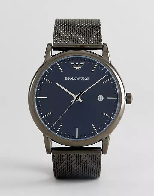 Emporio Armani Luigi Quartz Blue Dial Grey Mesh Bracelet Watch For Men - AR11053 Buy Now By Emporio Armani