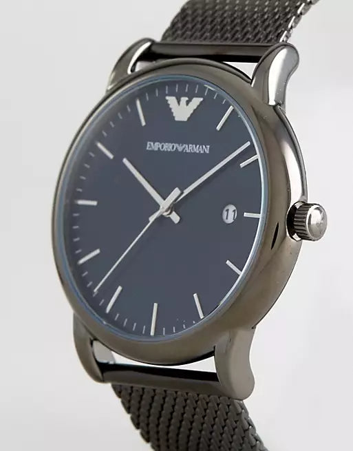 Emporio Armani Luigi Quartz Blue Dial Grey Mesh Bracelet Watch For Men - AR11053 Buy Now By Emporio Armani
